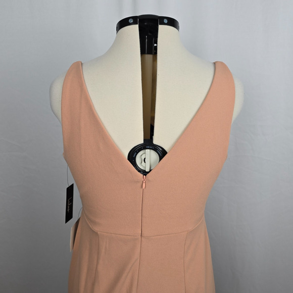 Lulus Formal Party Dress Women's XL Peach Sleeveless Maxi Deep V-Neck NWT - Picture 8 of 16